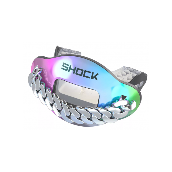Shock Doctor Max Air Flow Lip Guard 3D Iridesc. Chain Silver